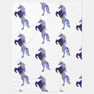 Purple Unicorn Fleece Blanket, Large