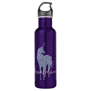 Purple Unicorn Glitter personalised 710 Ml Water Bottle