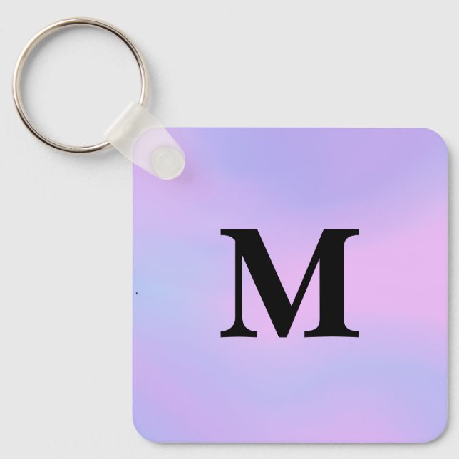 Purple unicorn gradient Custom Name Keychain (Front)
