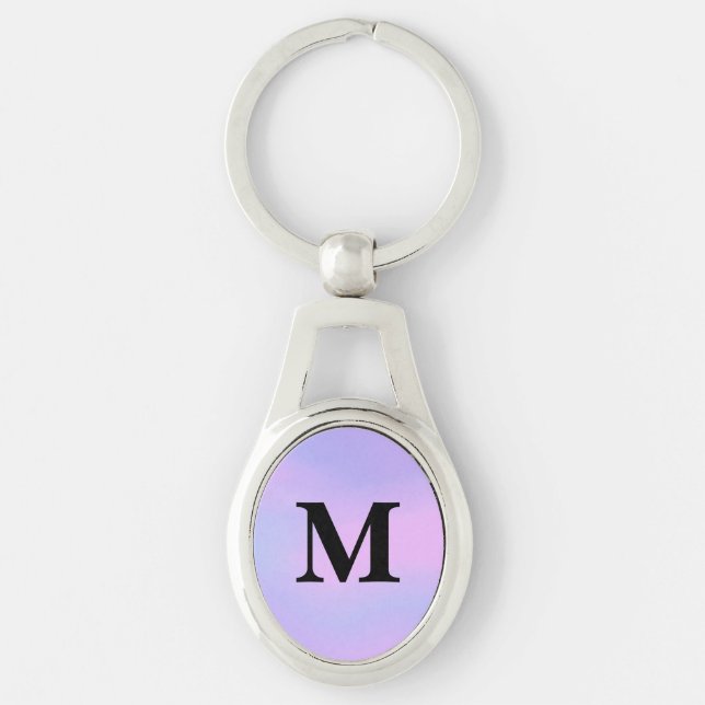 Purple unicorn gradient Custom Name Keychain (Front)