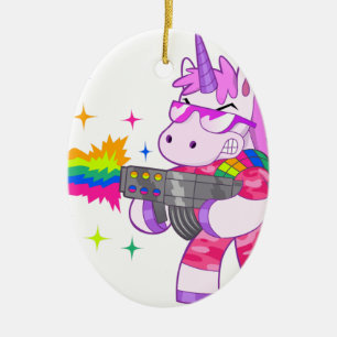 Purple Unicorn - Gun Ceramic Ornament