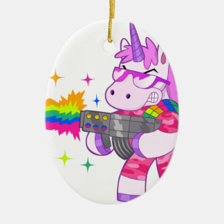 Purple Unicorn - Gun Ceramic Ornament