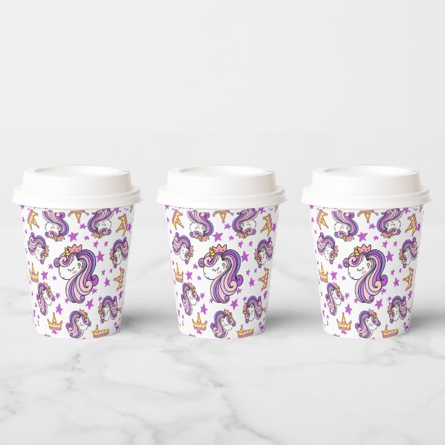 Purple Unicorn Paper Cups (Multi)