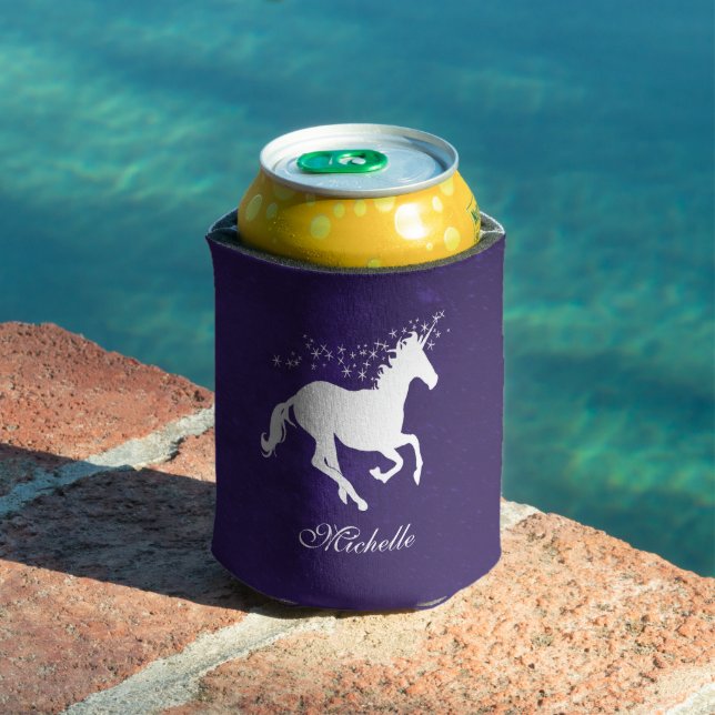 Purple Unicorn Personalised Can Cooler (In Situ Pool)