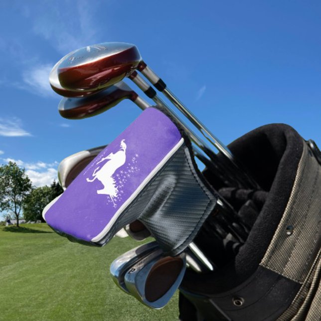 Purple Unicorn Personalised Golf Head Cover (Purple Unicorn Personalized Golf Head Cover)