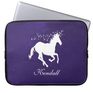 Purple Unicorn Personalised Laptop Sleeve