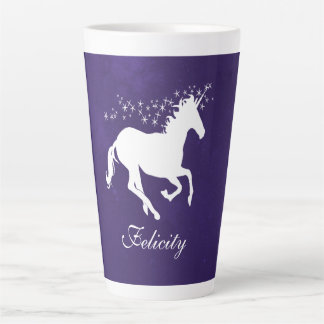 Purple Unicorn Personalised Latte Mug
