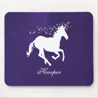 Purple Unicorn Personalised Mouse Pad
