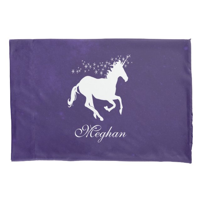 Purple Unicorn Personalised Pillowcase (Front)