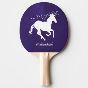 Purple Unicorn Personalised Ping Pong Paddle