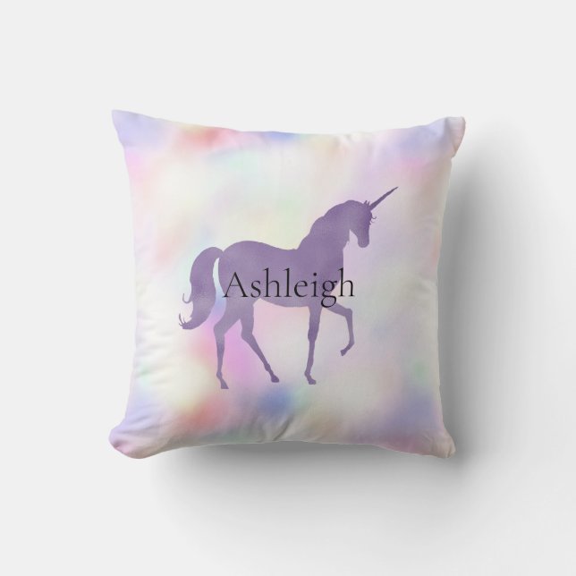 Purple Unicorn Pink Peach Rainbow    Cushion (Front)