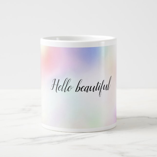 Purple Unicorn Pink Peach Rainbow          Large Coffee Mug (Front)