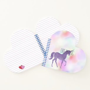 Purple Unicorn Pink Rainbow Girly Notebook