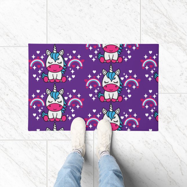 Purple Unicorn Pony Doormat (Indoor)
