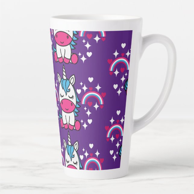Purple Unicorn Pony Latte Mug (Right)