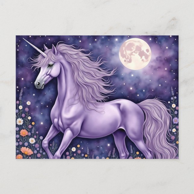 Purple Unicorn Postcard (Front)