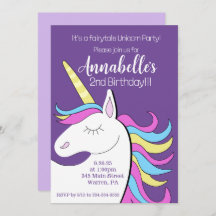 Purple Unicorn Pretty Unicorns Fantasy Birthday 