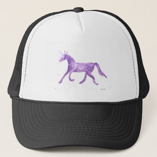 Purple unicorn trucker hat (Front)