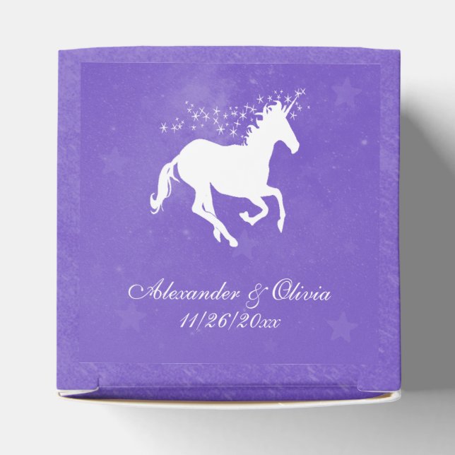 Purple Unicorn Wedding Favour Box (Top)