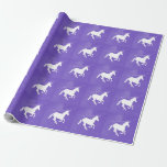 Purple Unicorn Wedding Wrapping Paper<br><div class="desc">Wrap gifts for the bride and groom with a roll of Purple Unicorn Wedding Wrapping Paper.  Wrapping paper design features a starry background with a unicorn adorned with stars.  Additional wedding stationery and gifts available with this design as well.</div>