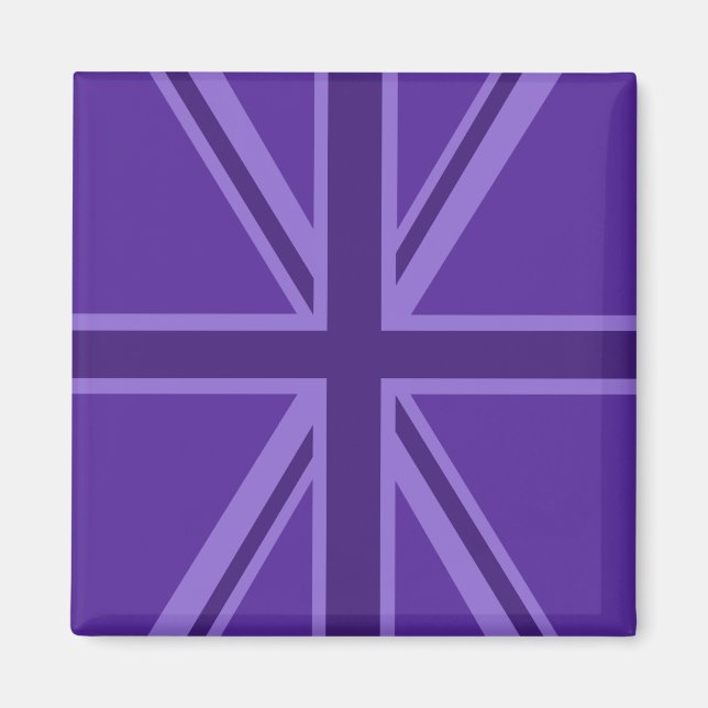 Purple Union Jack Design Magnet (Front)