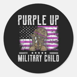 Purple Up For Military Child Flag Military Child M Classic Round Sticker