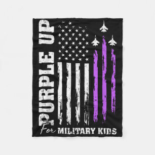 Purple Up For Military Child Flag Military Child M Fleece Blanket