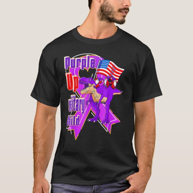 Purple Up For Military Child Month Dandelion Spark T-Shirt (Front)