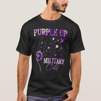 Purple Up For Military Child Month Dandelion Tie D T-Shirt