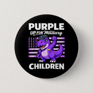 Purple Up for Military Children Dinosaur Military 6 Cm Round Badge