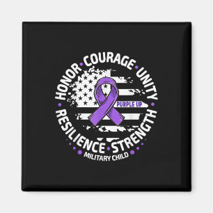 Purple Up For Military Kid Us Flag Cool Military C Magnet
