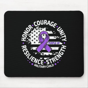 Purple Up For Military Kid Us Flag Cool Military C Mouse Pad