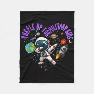 Purple Up For Military Kids Astronaut Military Chi Fleece Blanket