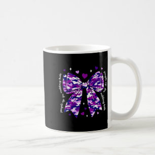 Purple up for military kids coquette bow military coffee mug