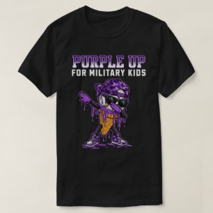 Purple Up For Military Kids Dabbing Ice Cream Cone T-Shirt