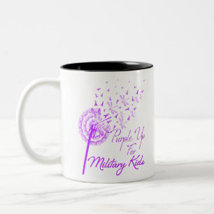 Purple up for Military Kids Dandelion - Month Two-Tone Coffee Mug