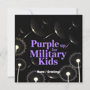 Purple Up for Military Kids Dandelion Show Support Invitation
