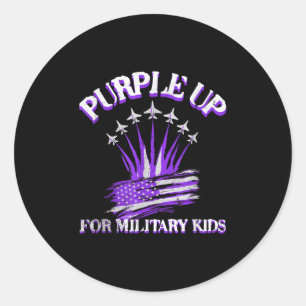 Purple Up For Military Kids Day American Children Classic Round Sticker