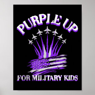 Purple Up For Military Kids Day American Children Poster