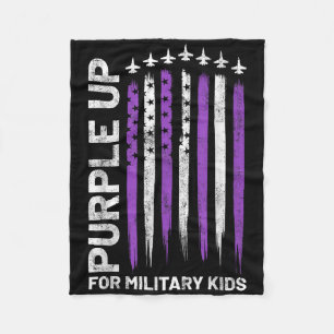 Purple Up For Military Kids Flag Military Child Mo Fleece Blanket