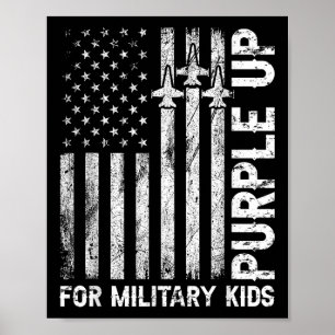 Purple Up For Military Kids Flag Military Child Mo Poster