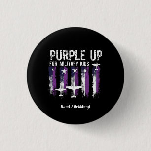 Purple Up For Military Kids Flag Show Your Support 3 Cm Round Badge