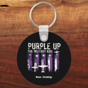 Purple Up For Military Kids Flag Show Your Support Key Ring