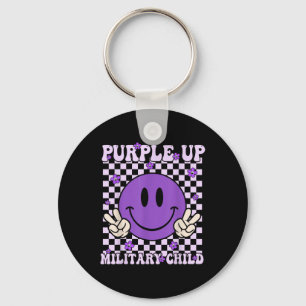 Purple Up For Military Kids Groovy Military Child Key Ring
