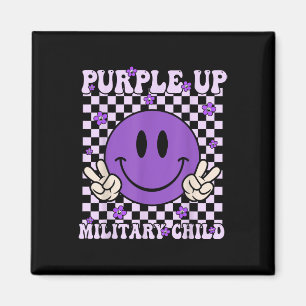 Purple Up For Military Kids Groovy Military Child Magnet