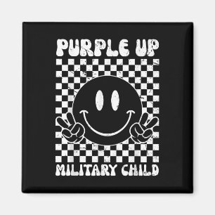 Purple Up For Military Kids Groovy Military Child Magnet