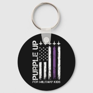 Purple Up For Military Kids Key Ring
