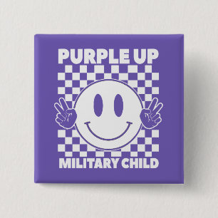 Purple Up For Military Kids Military Child Month 15 Cm Square Badge