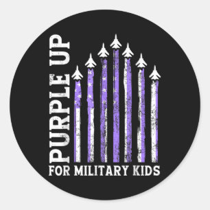 Purple Up For Military Kids Military Child Month  Classic Round Sticker