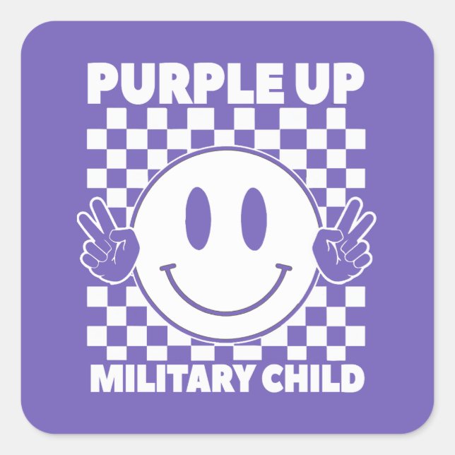 Purple Up For Military Kids Military Child Month Square Sticker (Front)